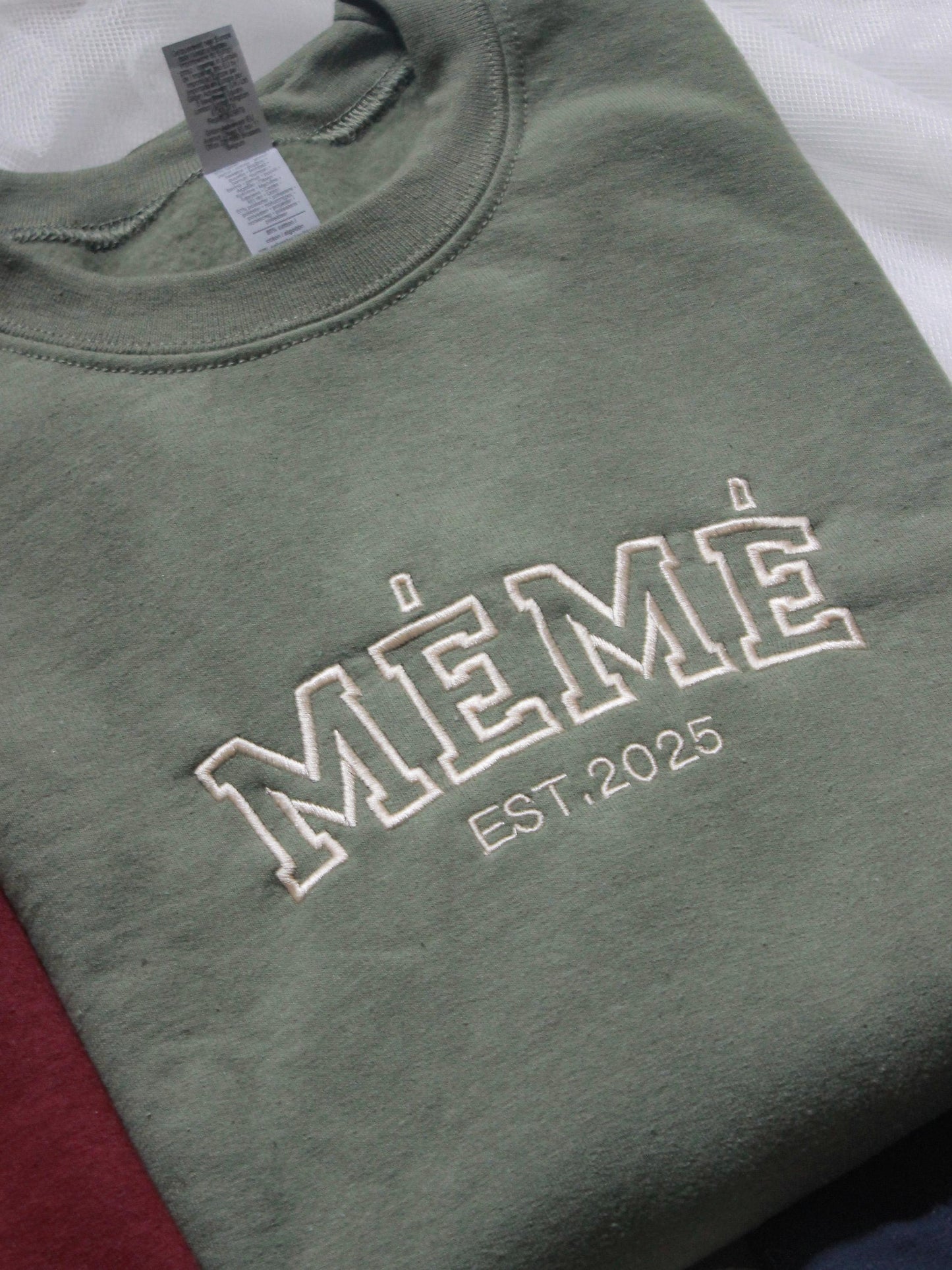 Custom Embroidered Sweatshirt with Names on Sleeve