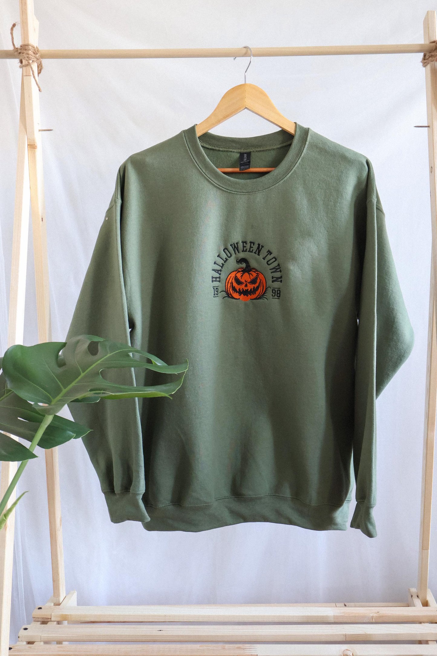 Halloween Town Sweatshirt – Spooky Pumpkin Embroidered Hoodie