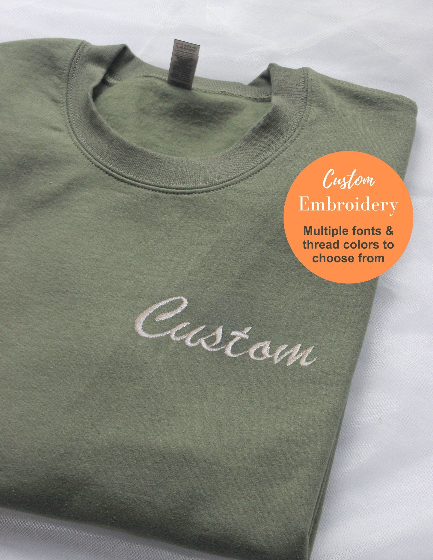 Personalized Embroidered Text Sweatshirt