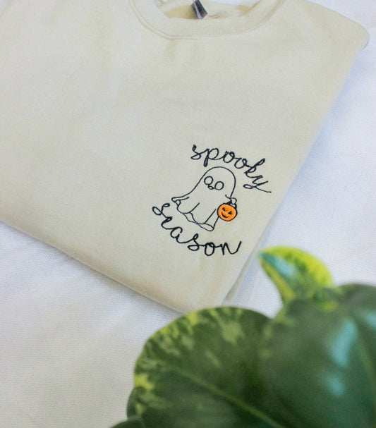 Spooky Season Embroidered Halloween Sweatshirt