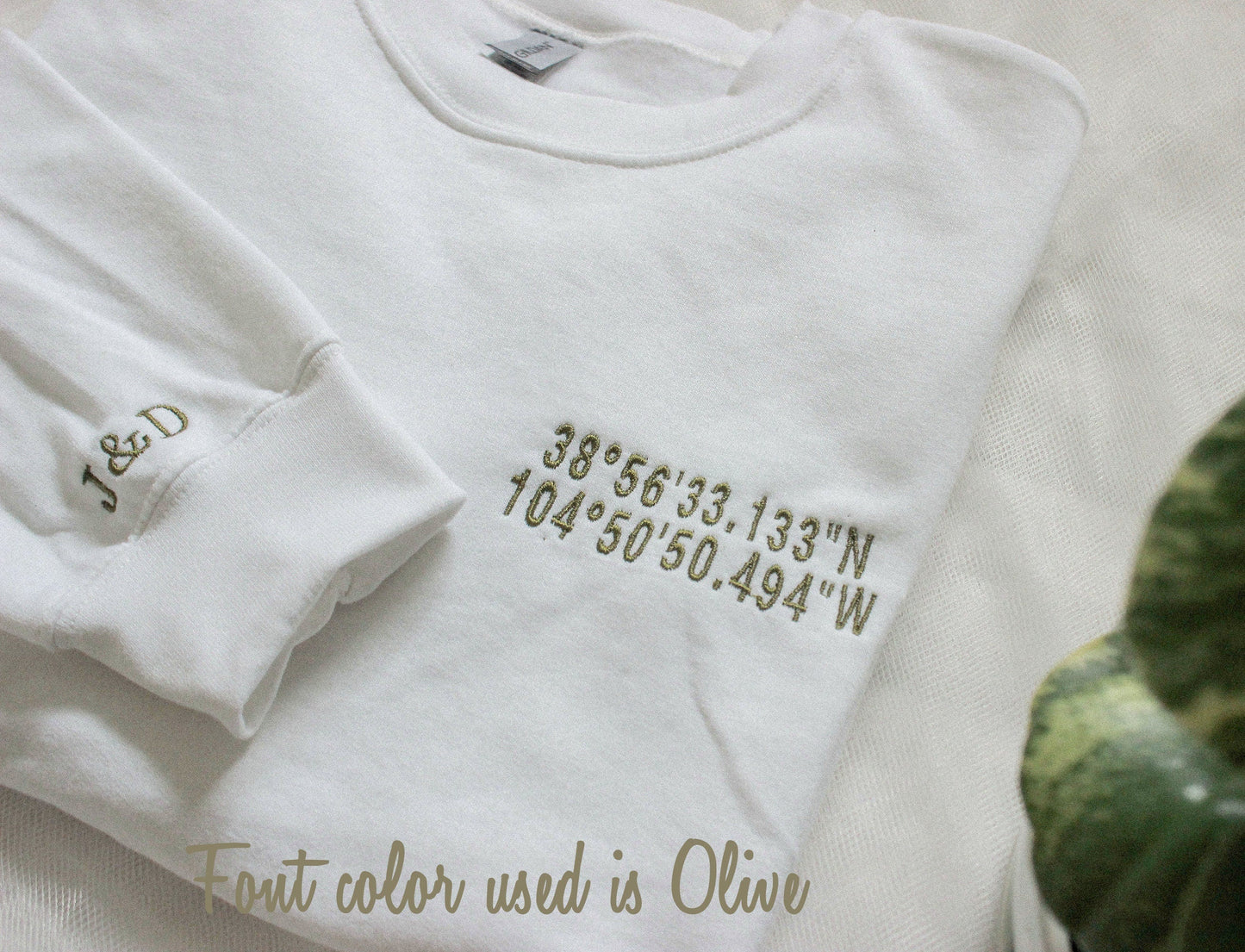 Personalized Coordinates Sweatshirt – Anniversary Gift for Couples