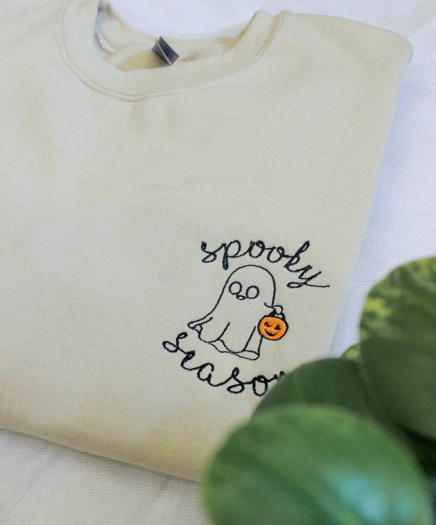 Spooky Season Embroidered Halloween Sweatshirt