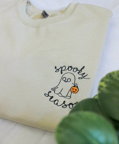 Spooky Season Embroidered Halloween Sweatshirt