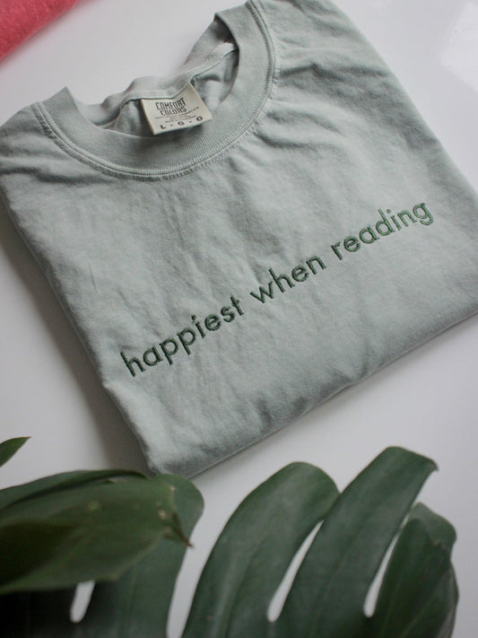 Embroidered Book Lover T-Shirt