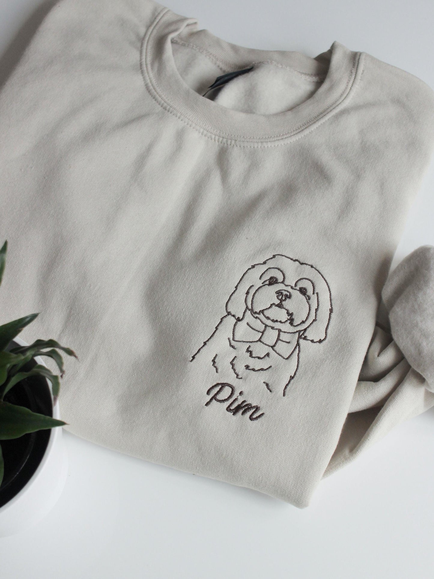 Custom Pet Portrait Embroidered Sweatshirt