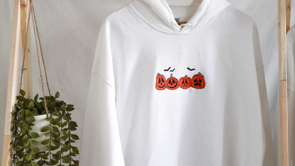 Jack-o-Lantern Sweatshirt – Embroidered Pumpkin Hoodie