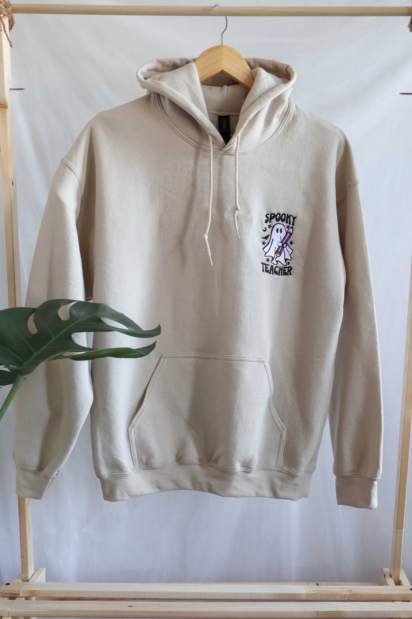 Spooky Teacher Ghost Sweatshirt – Halloween Embroidered Teacher Hoodie