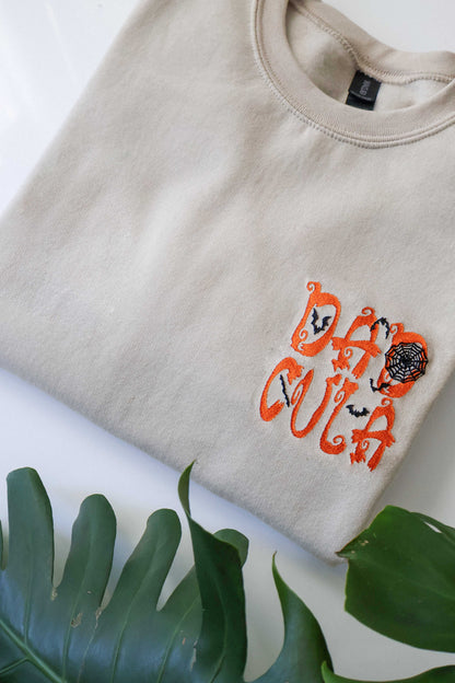 Dadcula Halloween Sweatshirt – Funny Embroidered Dad Hoodie