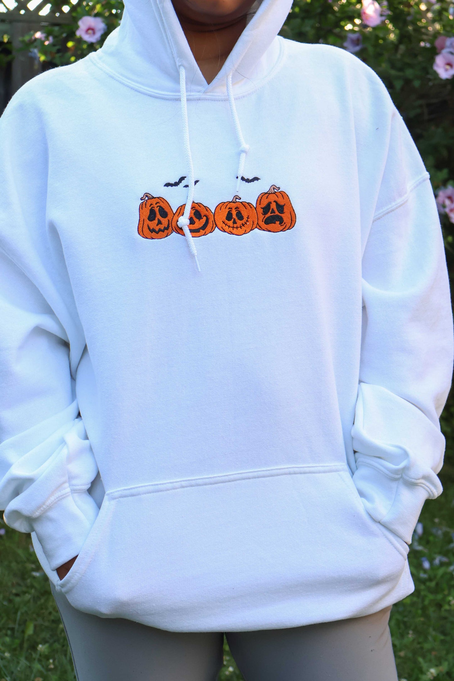 Jack-o-Lantern Sweatshirt – Embroidered Pumpkin Hoodie