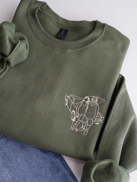 Personalized Embroidered Photo Portrait Hoodie and Sweatshirt