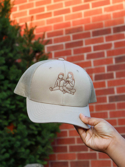 Custom Embroidered Portrait Hat – Personalized Gift for Mom or Dad
