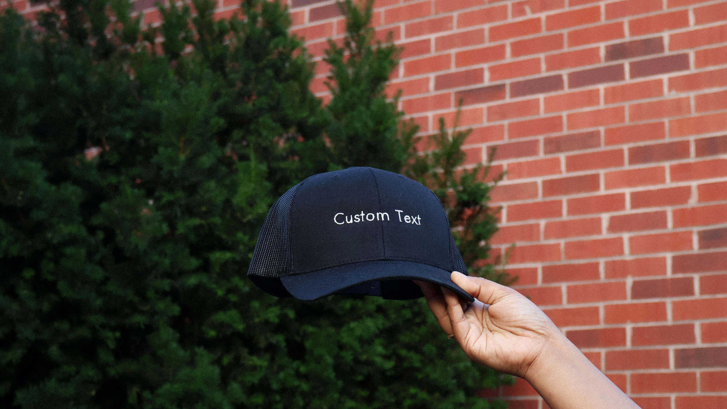 Custom Embroidered Hat with Text – Personalized Trucker Cap Gift