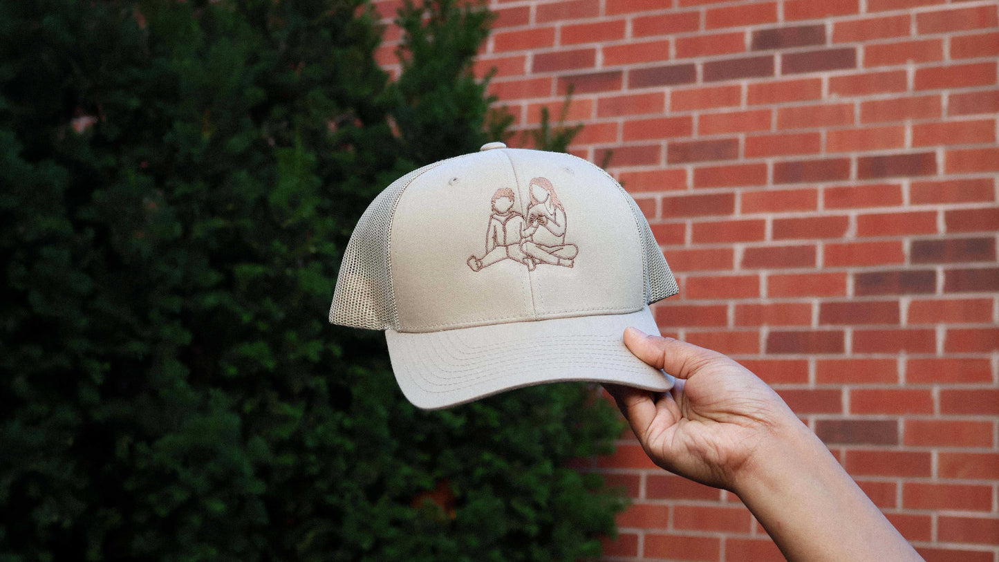 Custom Embroidered Portrait Hat – Personalized Gift for Mom or Dad