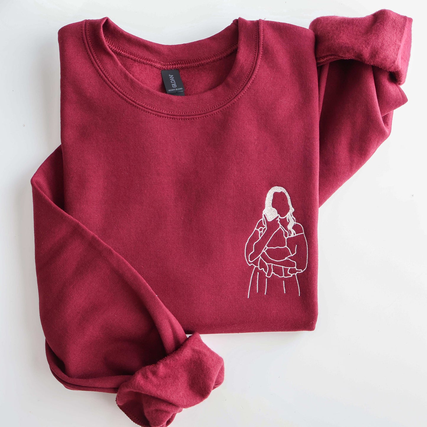 Personalized Embroidered Photo Portrait Hoodie and Sweatshirt