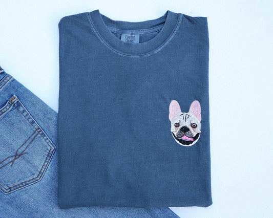 Personalized Embroidered Pet Portrait T-Shirt