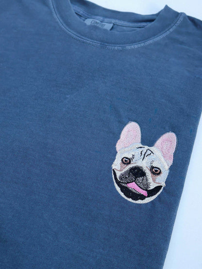 Personalized Embroidered Pet Portrait T-Shirt