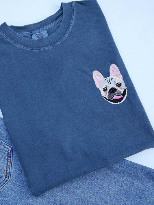 Personalized Embroidered Pet Portrait T-Shirt