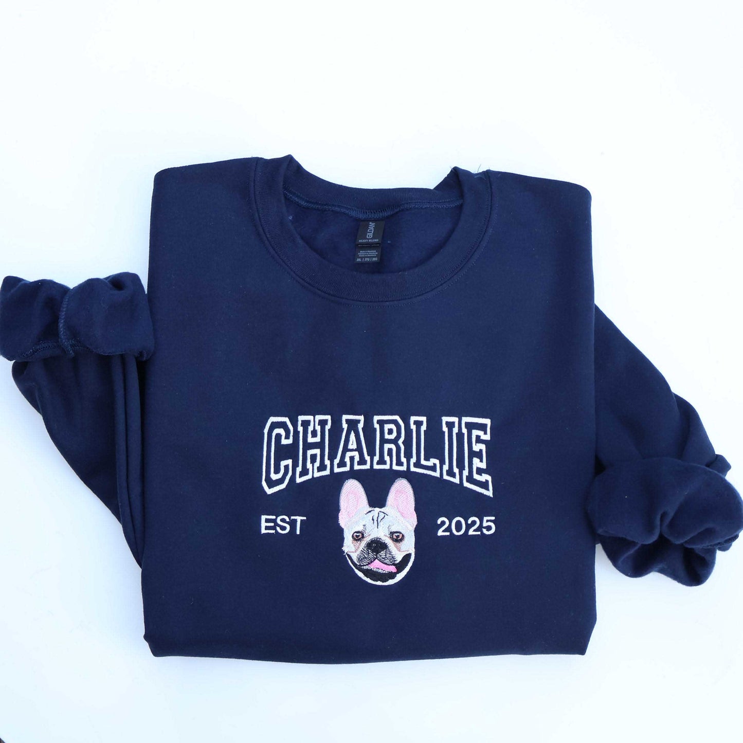 Embroidered Pet Portrait Hoodie and Sweatshirt With Name