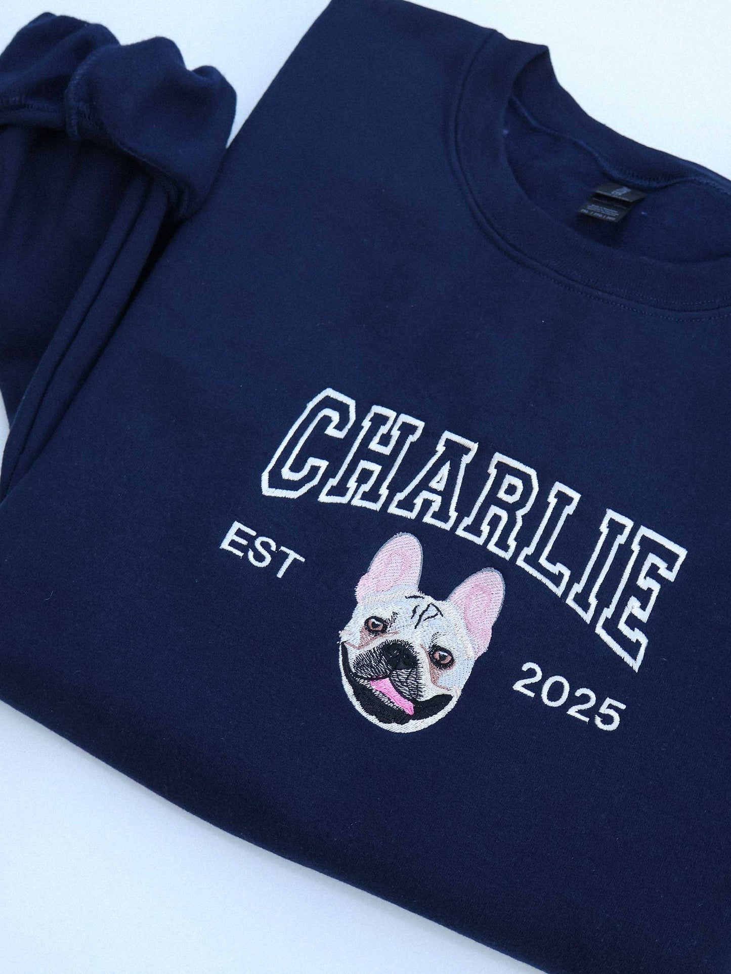 Embroidered Pet Portrait Hoodie and Sweatshirt With Name