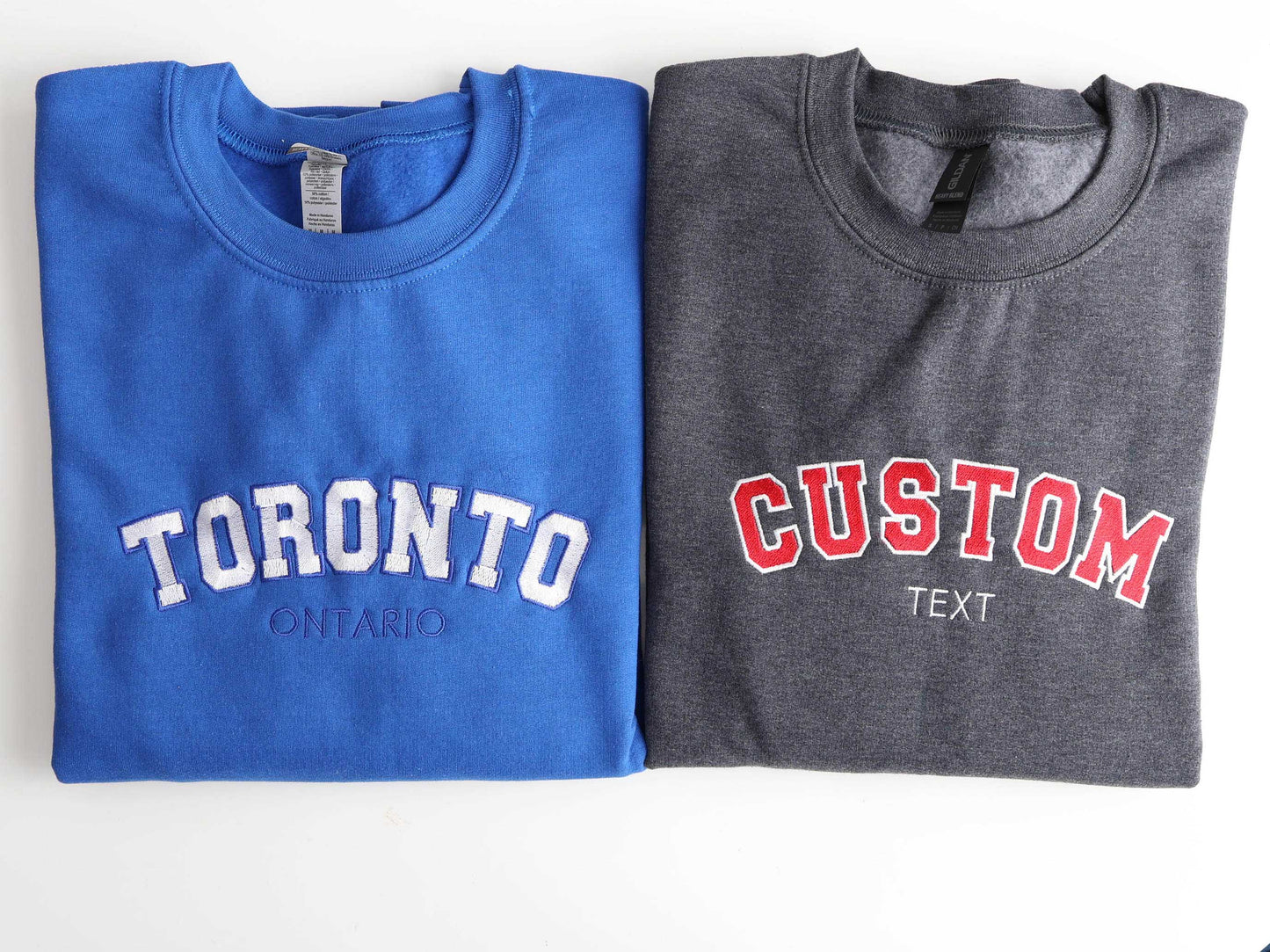 Custom Text Embroidered Sweatshirt & Hoodie