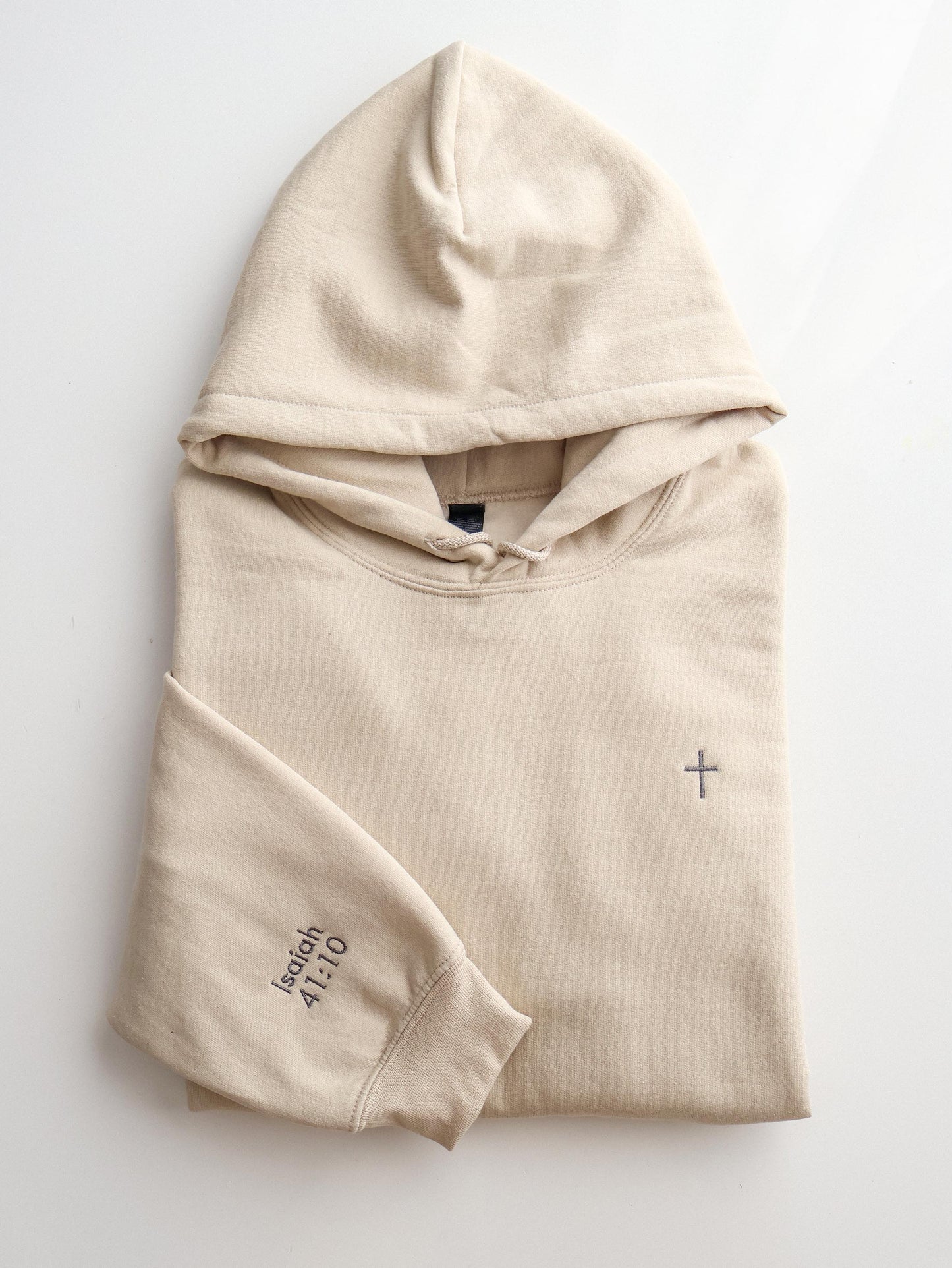 Christian Embroidered Hoodie – Bible Verse Sleeve