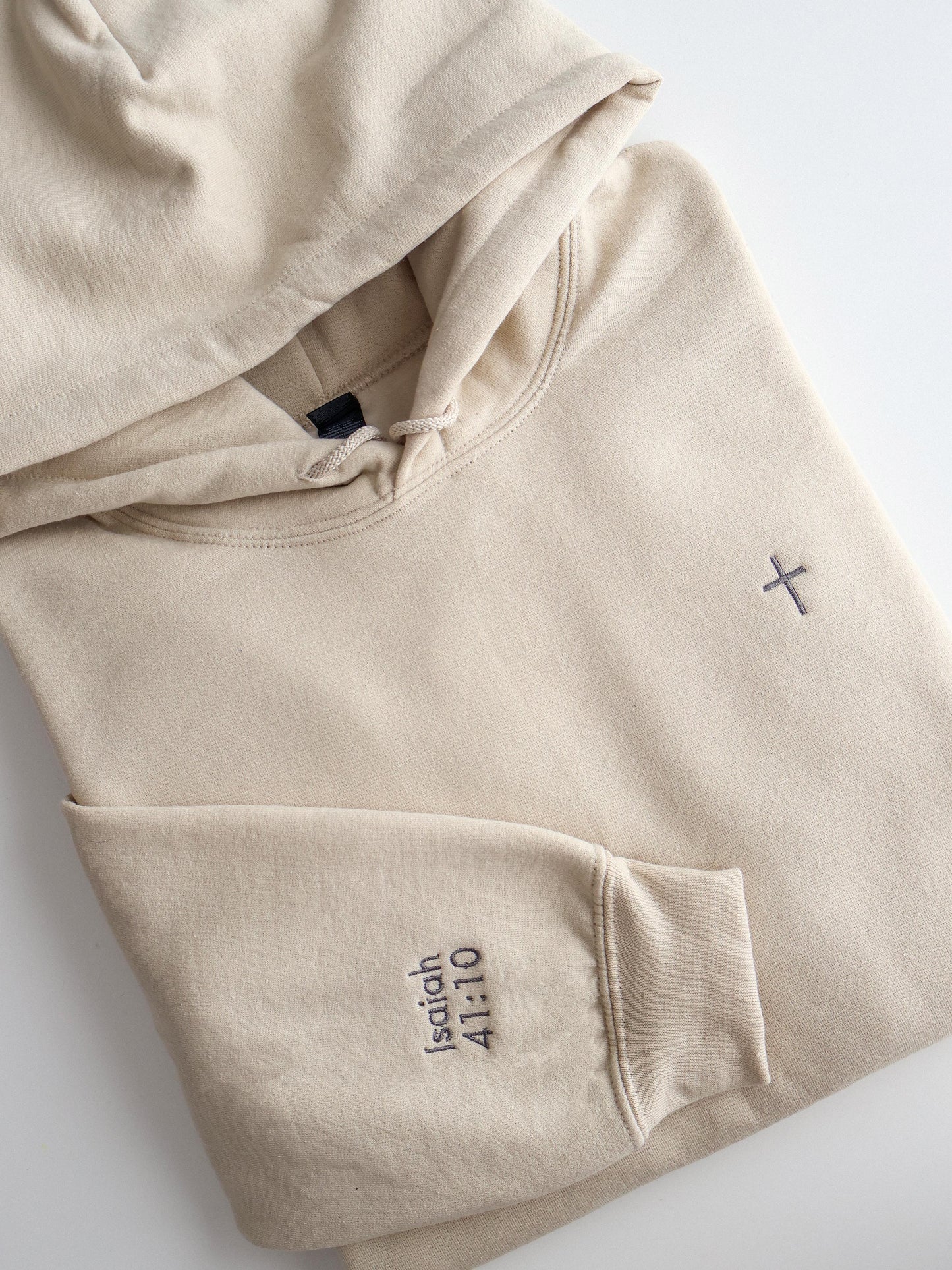 Christian Embroidered Hoodie – Bible Verse Sleeve