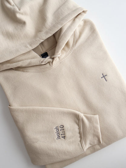 Christian Embroidered Hoodie – Bible Verse Sleeve
