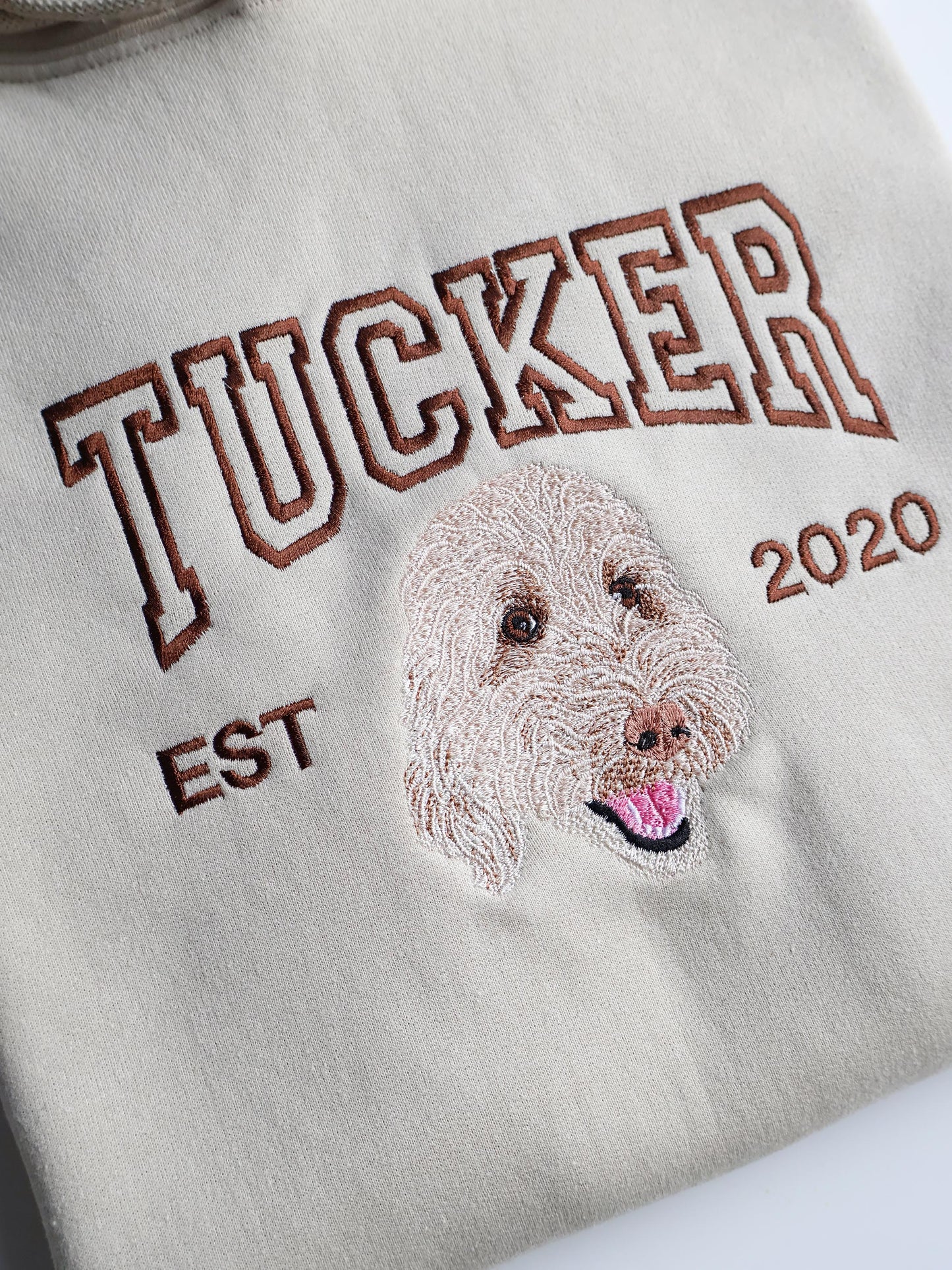 Embroidered Pet Portrait Hoodie and Sweatshirt With Name