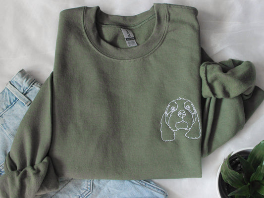 Custom Pet Portrait Embroidered Sweatshirt