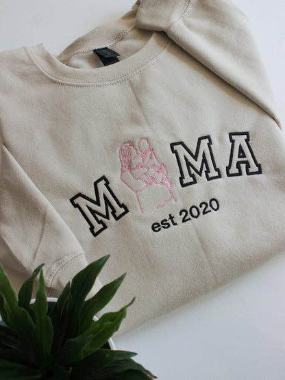 Custom Embroidered Photo Portrait Sweatshirt