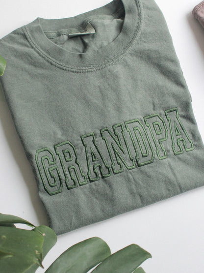 Custom Embroidered Dad/Mama/Grandparent T-Shirt