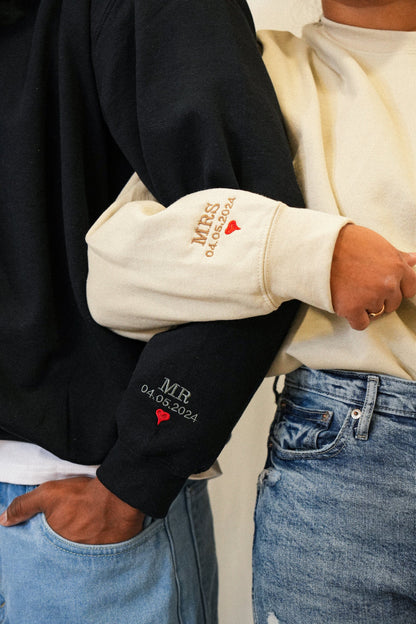 Custom Mrs Sweatshirt or Hoodie with Wedding Date