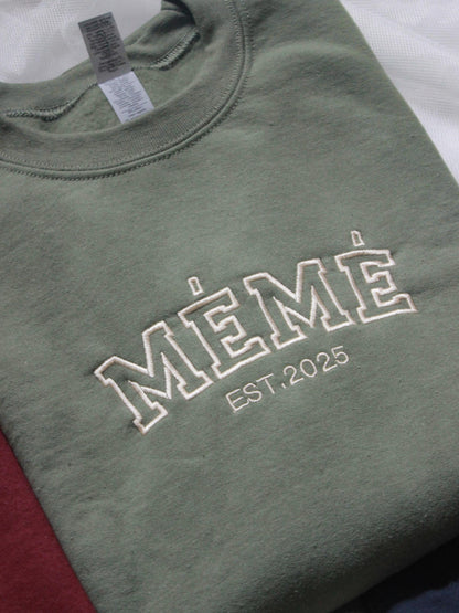 Custom Embroidered Sweatshirt with Names on Sleeve