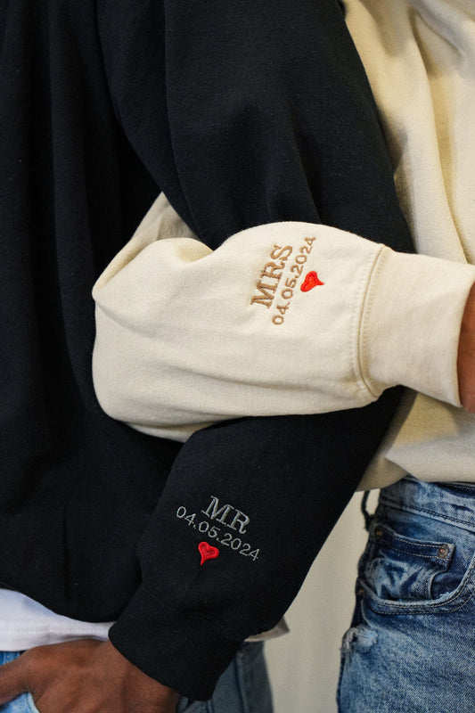 Custom Mrs Sweatshirt or Hoodie with Wedding Date